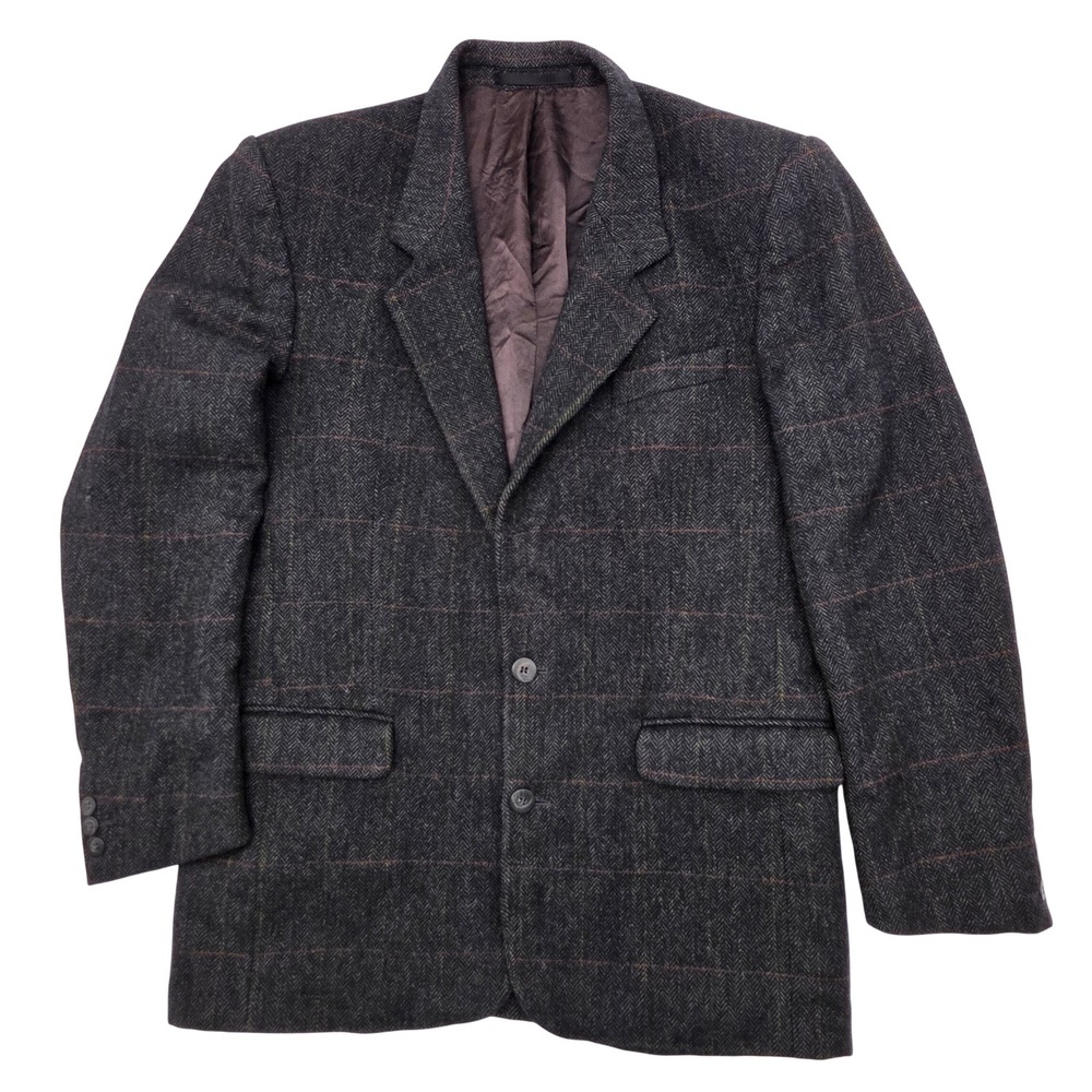 VNT Preppy Principles Wool Blazer Men 40L Herringbone Drk Academia Grandpacore *